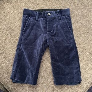 Janie & Jack Infant Navy Velvet Pants